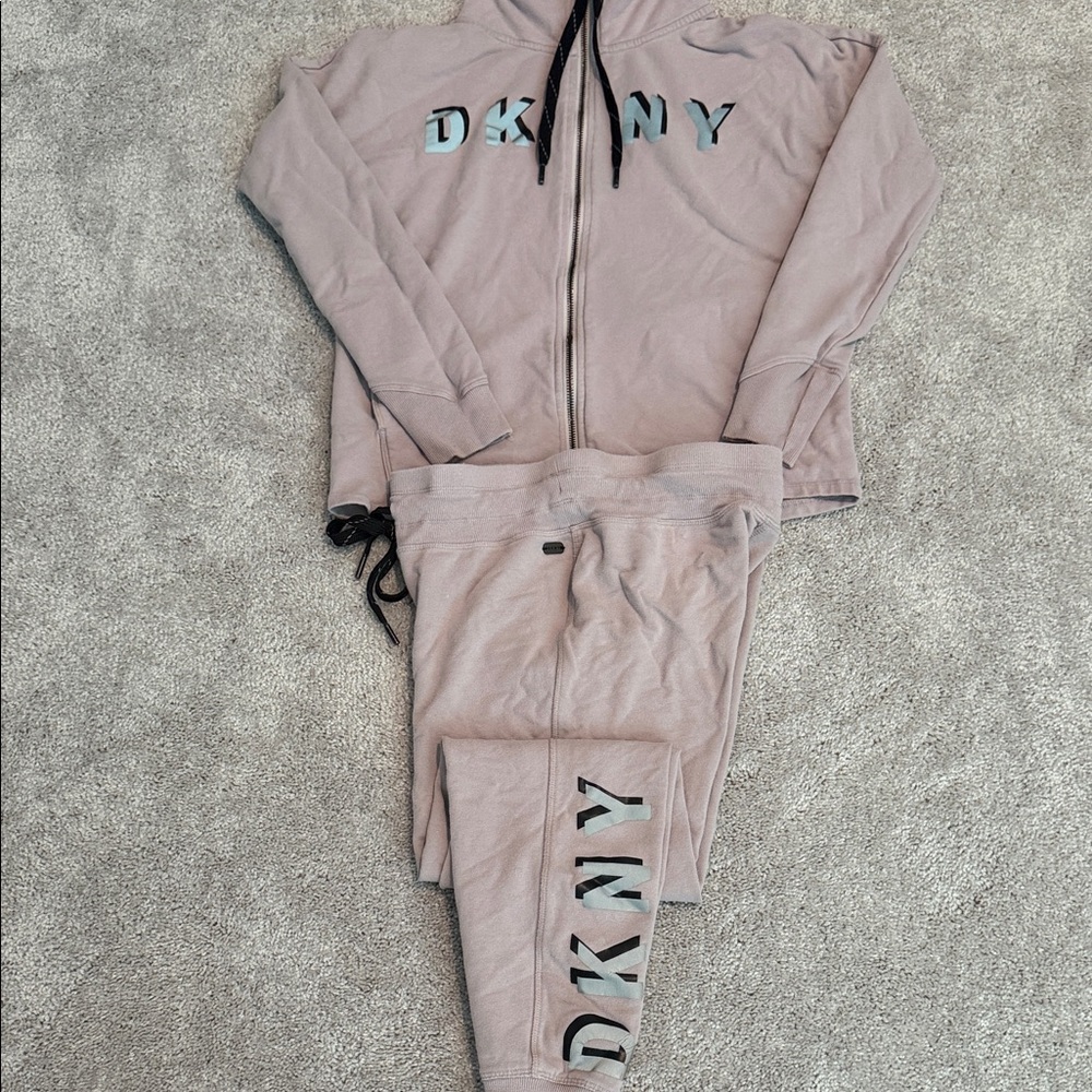 DKNY Mauve Tracksuit with Black Accents